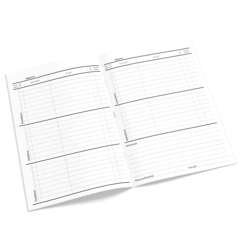 Skolēnu dienasgrāmatas (tradicionālas iekšlapas)